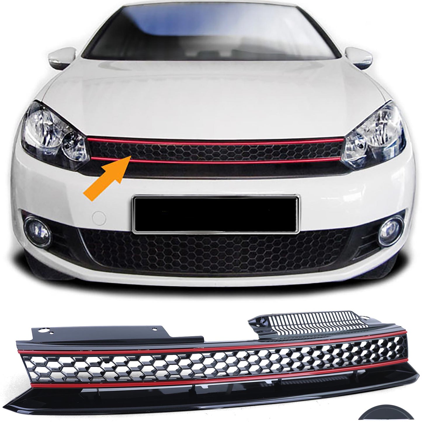 VW Golf 6 anche GTI 08-13 Griglia sportiva a nido d'ape senza emblema