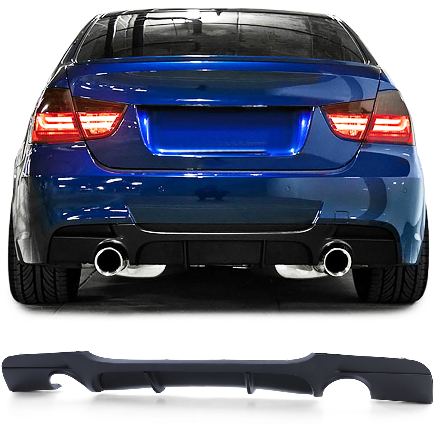 BMW Serie 3 E90 E91 335d 335i Diffusore posteriore Performance nero opaco
