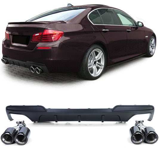 BMW F10 F11 535i 535d Diffusore posteriore opaco+ terminali di scarico Marmitte in carbonio