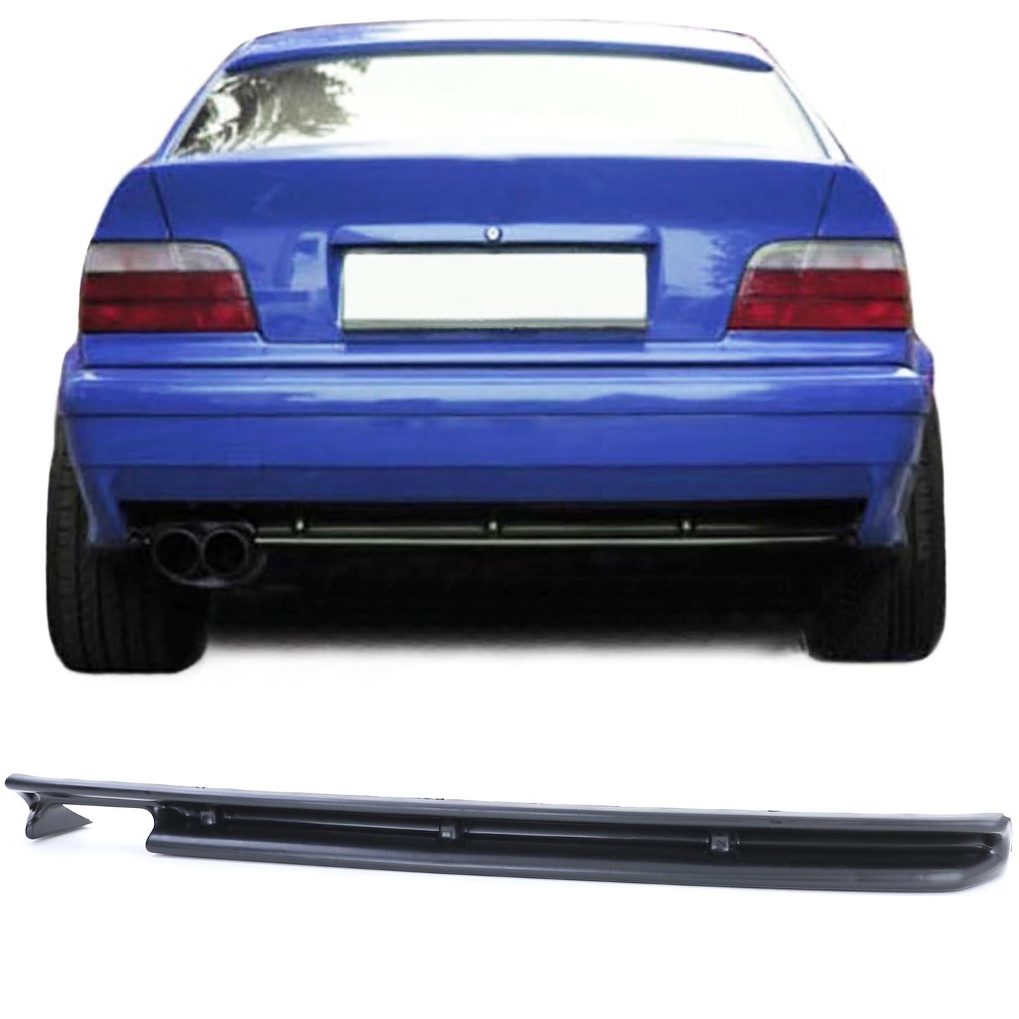 BMW Serie 3 E36 90-99 Inserto diffusore posteriore sportivo doppio tubo sinistro