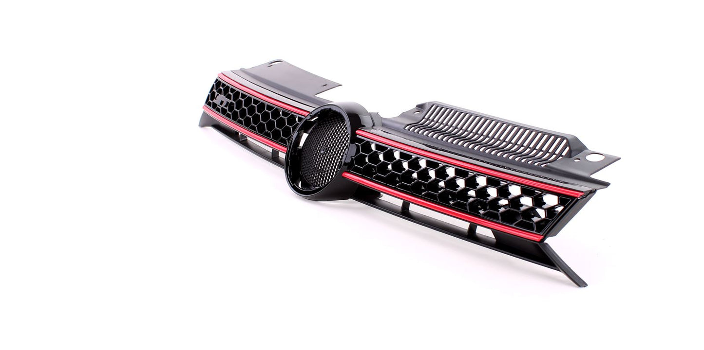 VW Golf 6 anche GTI 08-13 Griglia sportiva a nido d'ape nera rossa