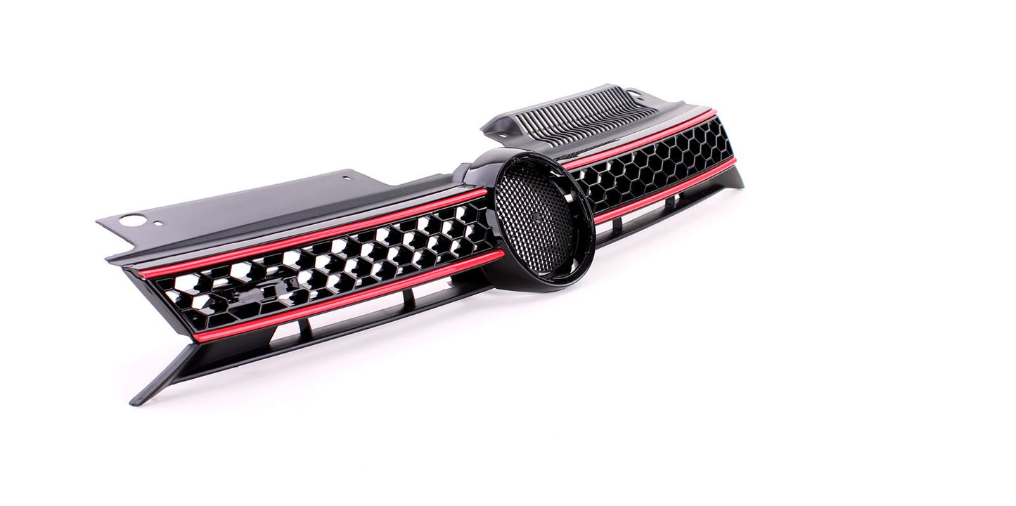 VW Golf 6 anche GTI 08-13 Griglia sportiva a nido d'ape nera rossa