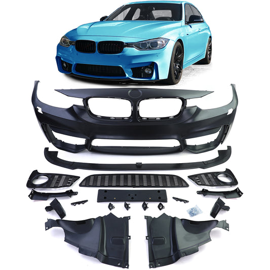 BMW Serie 3 F30 F31 F80 11-19 Paraurti anteriore M + Splitter spoiler anteriore