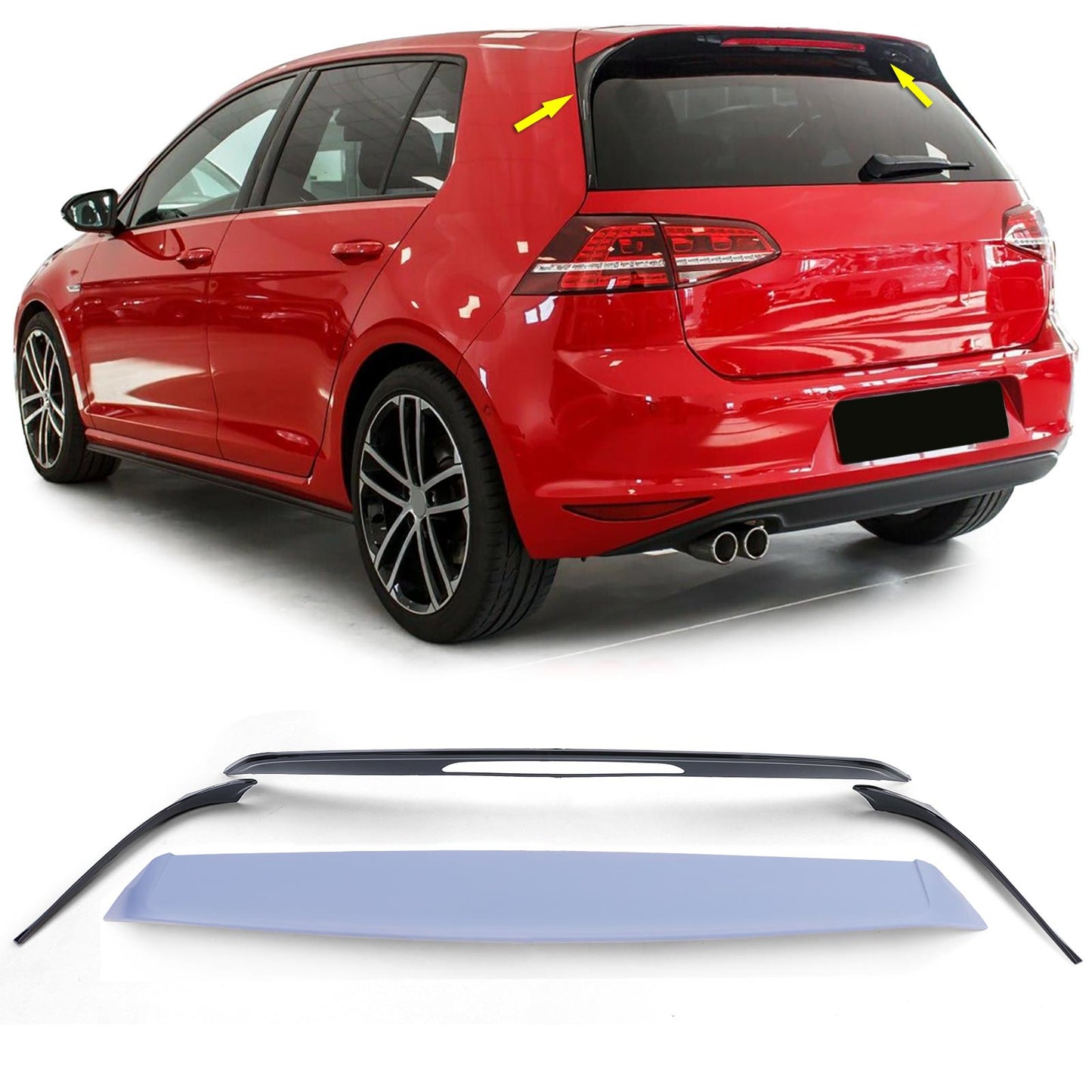 VW Golf 7 Berlina 12-17 Spoiler posteriore sportivo nero lucido