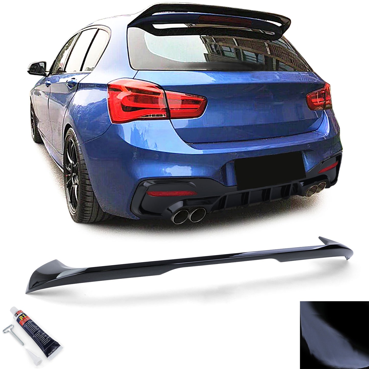 BMW serie 1 F20 F21 dal 15 Spoiler tetto posteriore look sportivo nero lucido