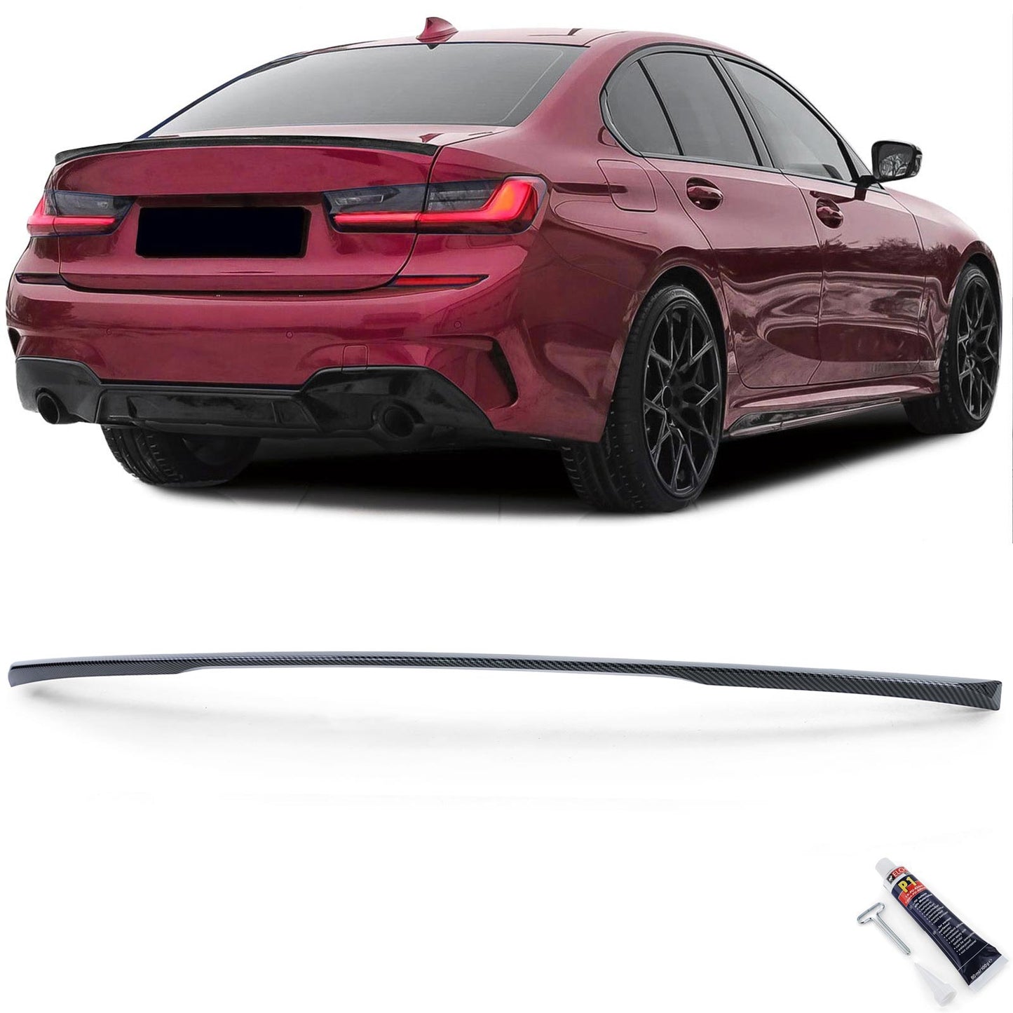 BMW Serie 3 G20 Berlina spoiler posteriore Performance carbon look