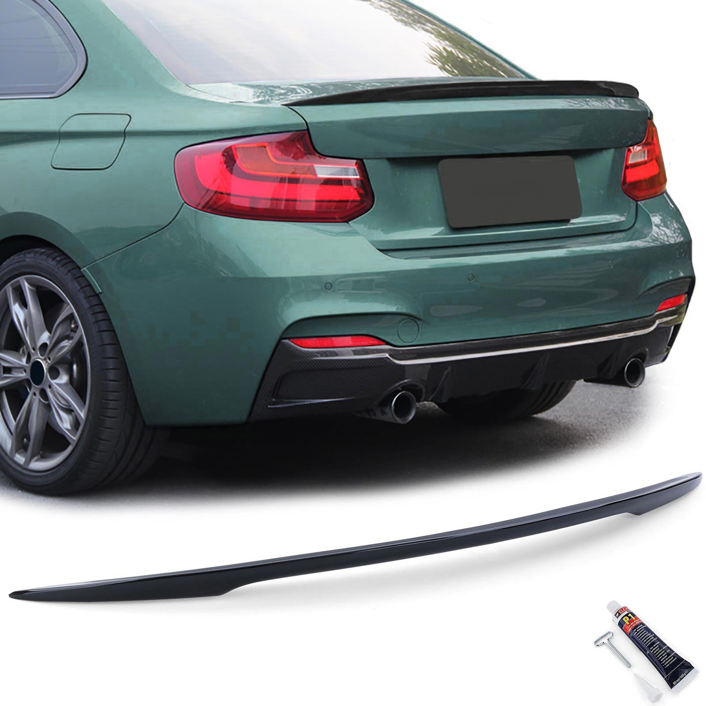 BMW Serie 2 F22 Coupé spoiler posteriore Sport Performance nero lucido