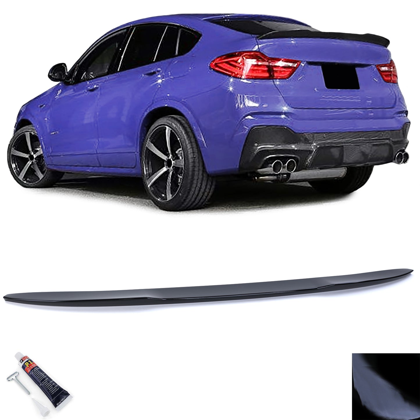 BMW X4 G02 dal 18 Labbro dello spoiler posteriore sportivo nero lucido