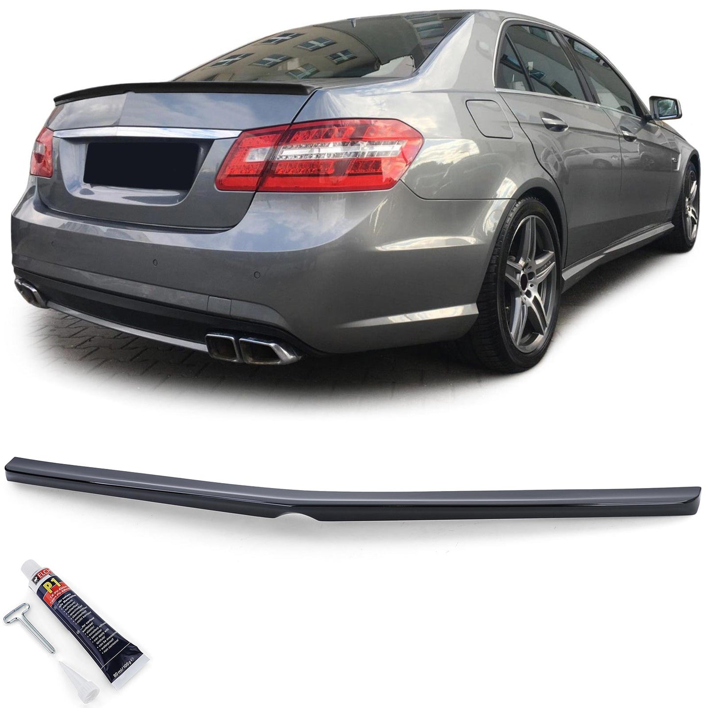 Mercedes E W212 Limousine 09-16 Spoiler posteriore sportivo nero lucido