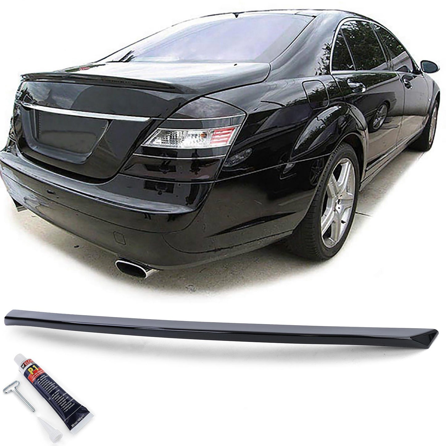 Mercedes Classe S W221 05-09 Spoiler posteriore sportivo nero lucido