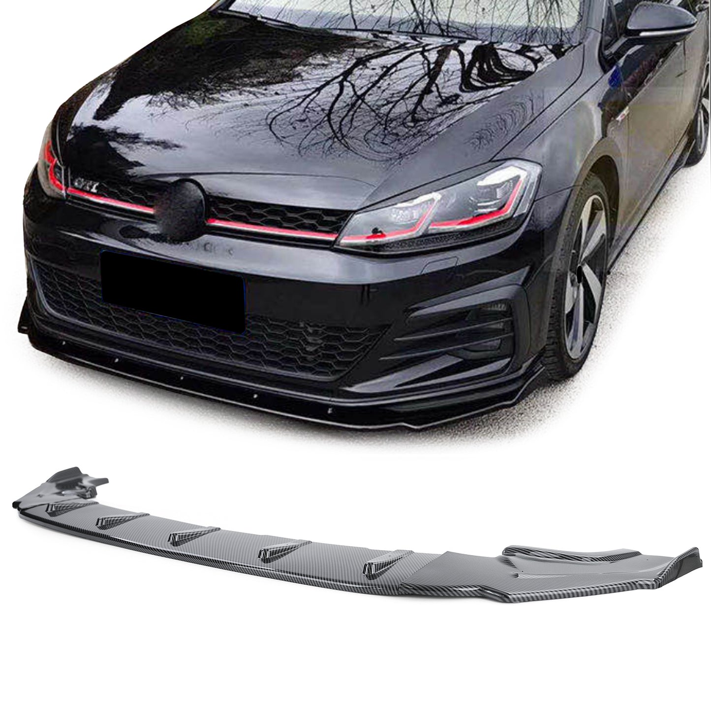 VW Golf 7 GTI 13-20 Labbro dello spoiler anteriore RS in carbonio
