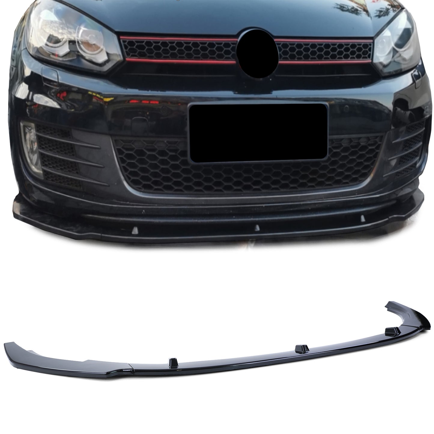 VW Golf 6 GTI 09-13 spoiler anteriore nero lucido