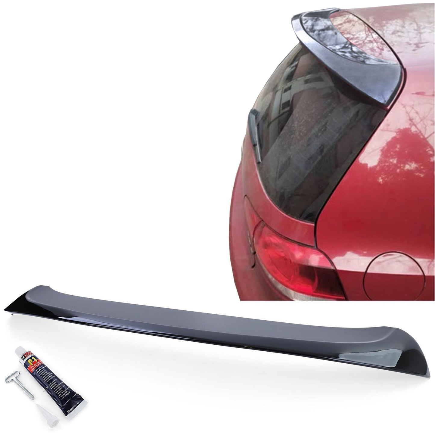 VW Golf 6 Berlina 09-13 Spoiler posteriore spoiler sul bordo del tetto nero lucido