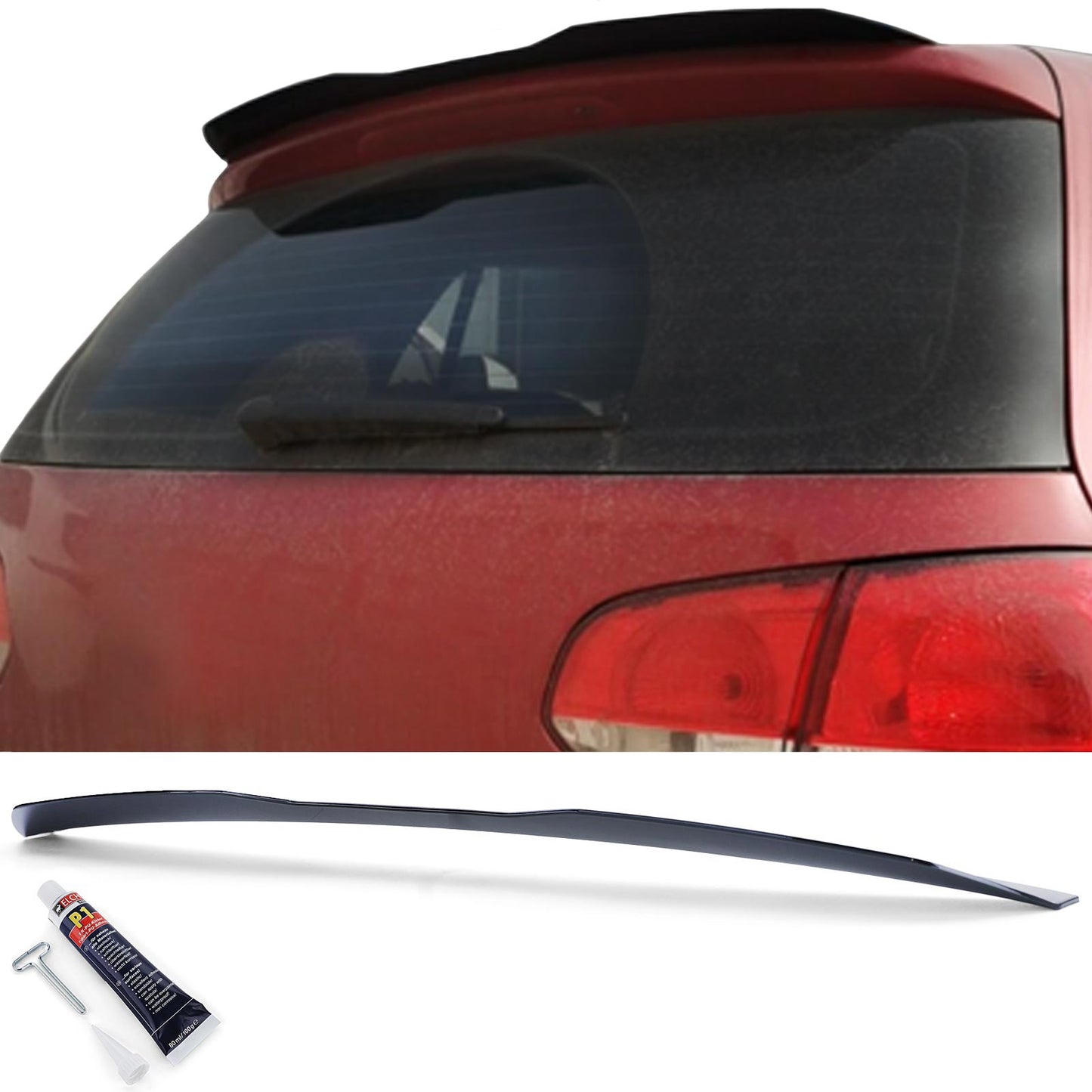 VW Golf 6 7 GTI GTD R 09-20 Spoiler posteriore spoiler sul bordo del tetto nero lucido