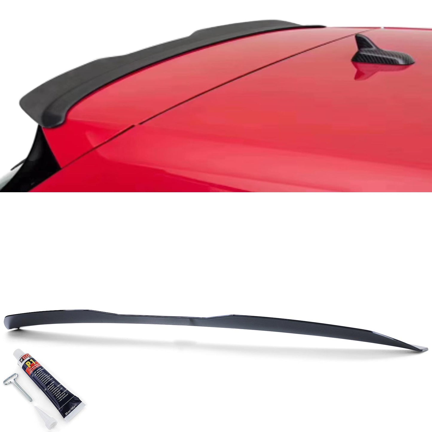 VW Golf 7 Berlina 13-20 Spoiler posteriore spoiler sul bordo del tetto nero lucido