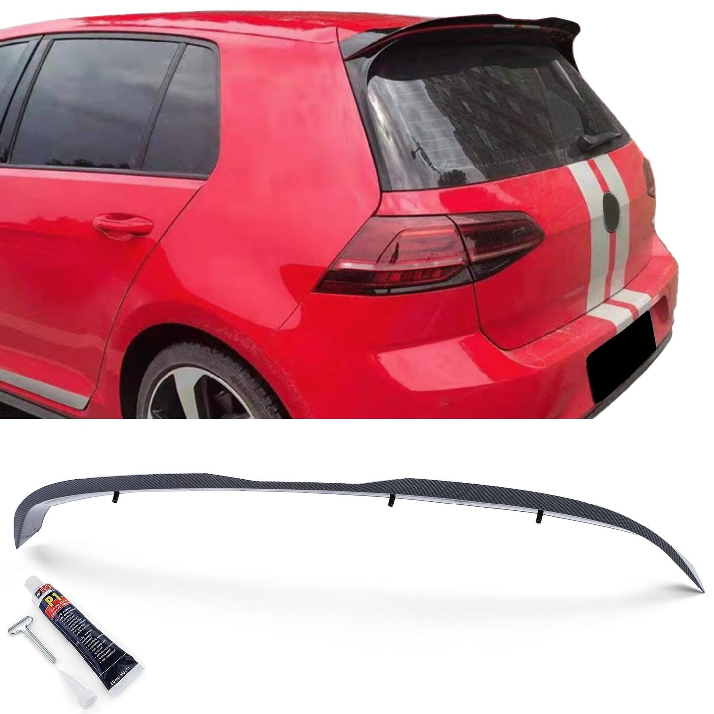 VW Golf 7 GTI Berlina 13-20 Spoiler sul tetto Performance carbon look lucido
