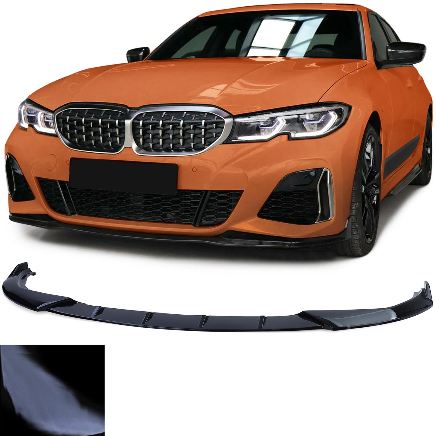BMW serie 3 G20 G21 da 18 Labbro dello spoiler anteriore lucido