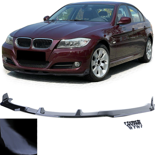BMW Serie 3 E90 E91 08-13 Spoiler anteriore labbro paraurti nero lucido