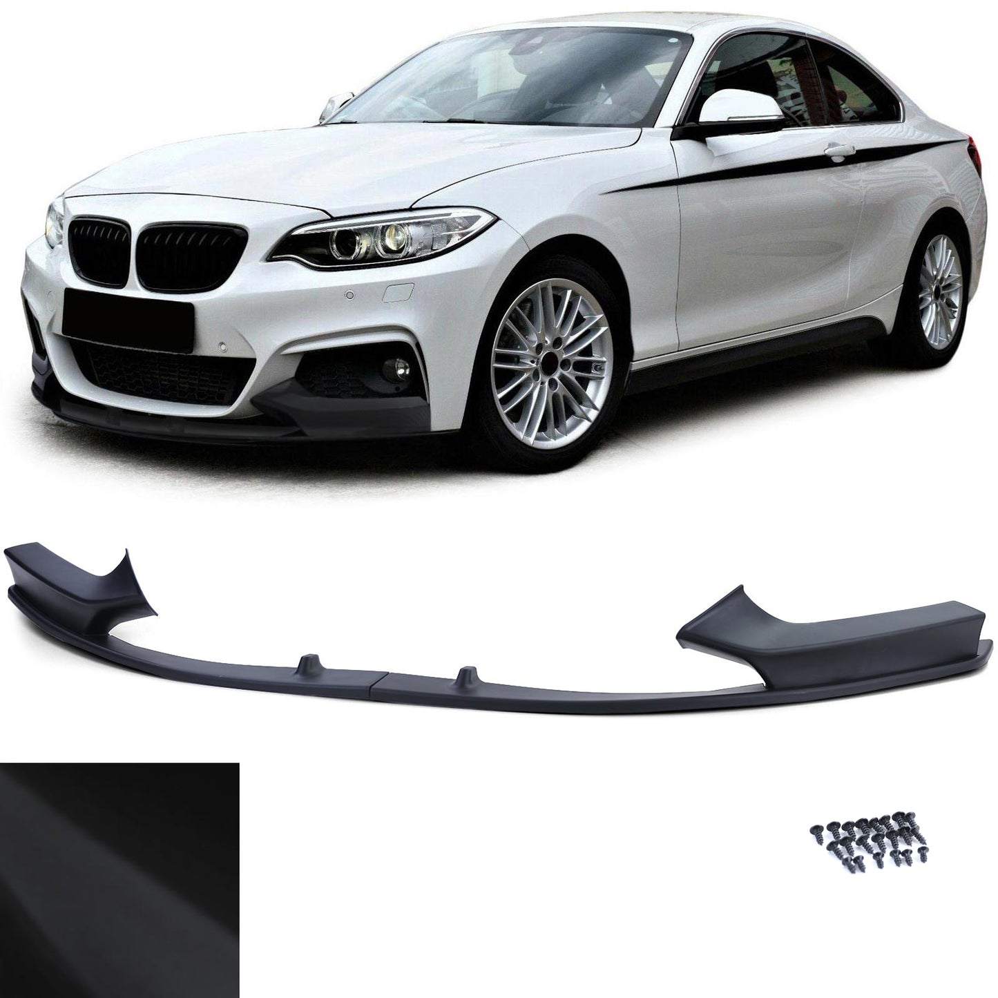 BMW serie 2 F22 F23 da 12 Spoiler anteriore labbro paraurti nero opaco