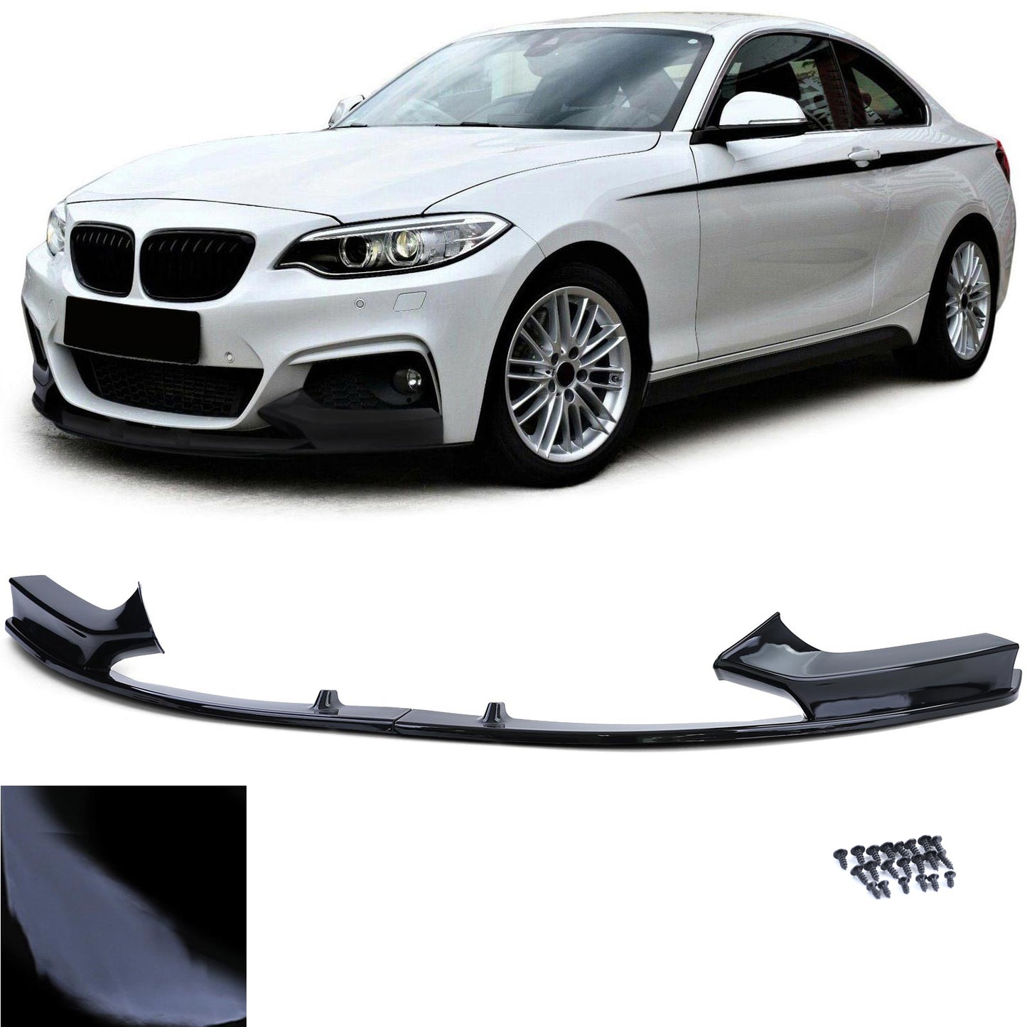 BMW serie 2 F22 F23 da 12 Spoiler anteriore labbro performance nero lucido
