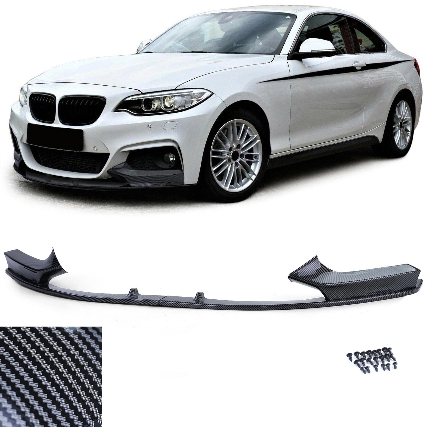 BMW serie 2 F22 F23 da 12 Spoiler anteriore labbro performance carbon