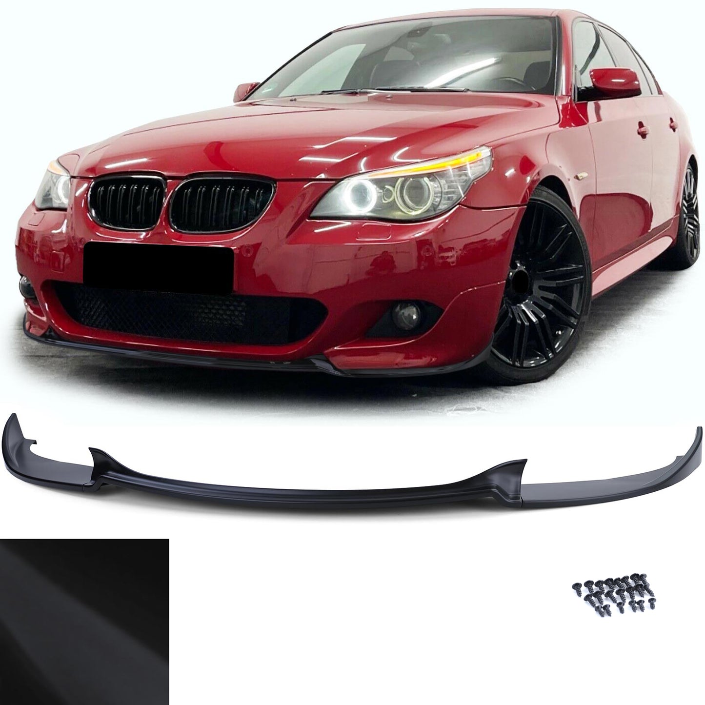 BMW Serie 5 E60 E61 07-09 Spoiler anteriore labbro paraurti nero opaco
