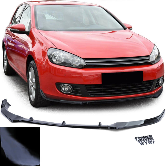 VW Golf 6 08-12 Spoiler anteriore labbro paraurti sportivo nero lucido