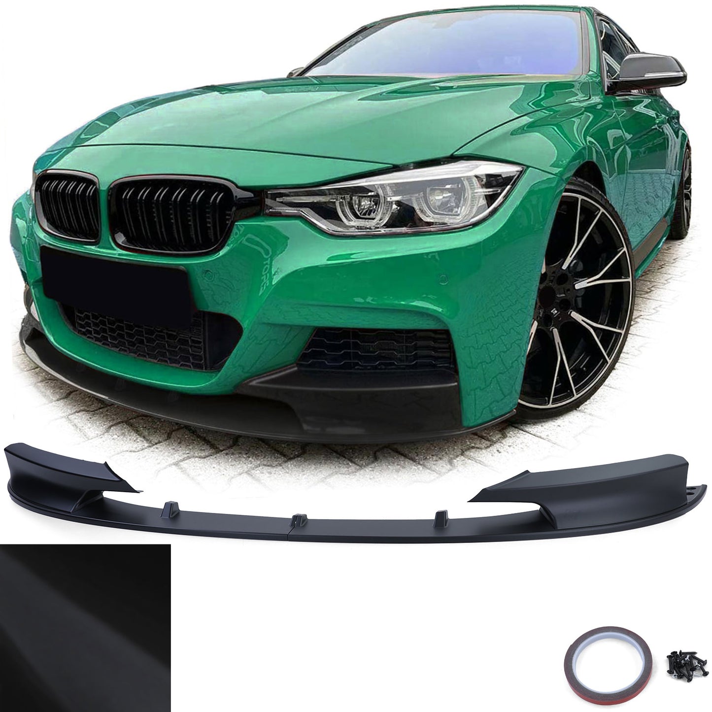 BMW Serie 3 F30 F31 11-19 spoiler anteriore Performance Matt