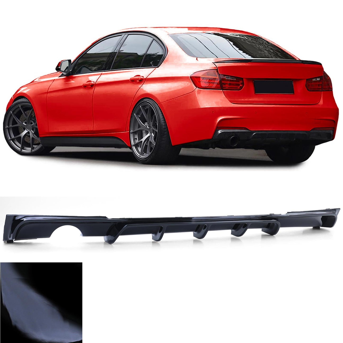 BMW Serie 3 F30 F31 Diffusore posteriore Performance nero lucido