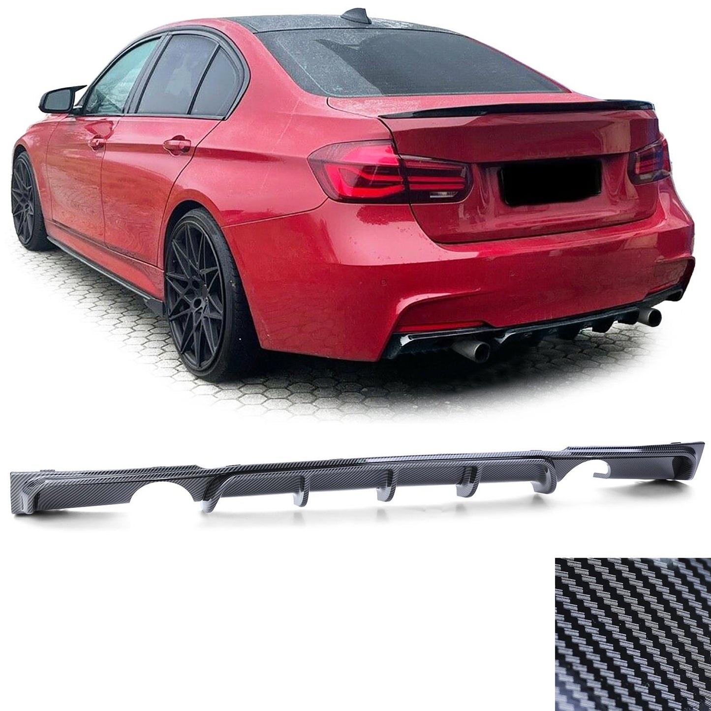 BMW Serie 3 F30 F31 335i 340i Diffusore posteriore Performance carbon look