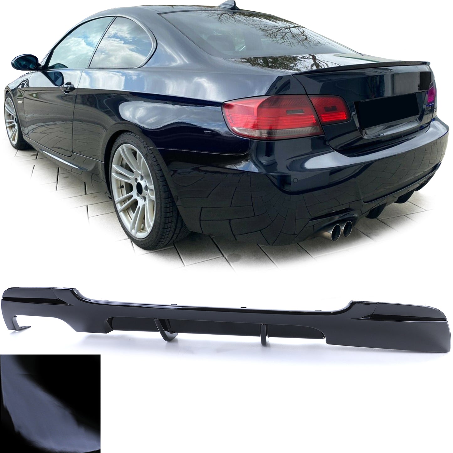 BMW serie 3 E92 E93 320 325 330 Diffusore posteriore Performance nero lucido