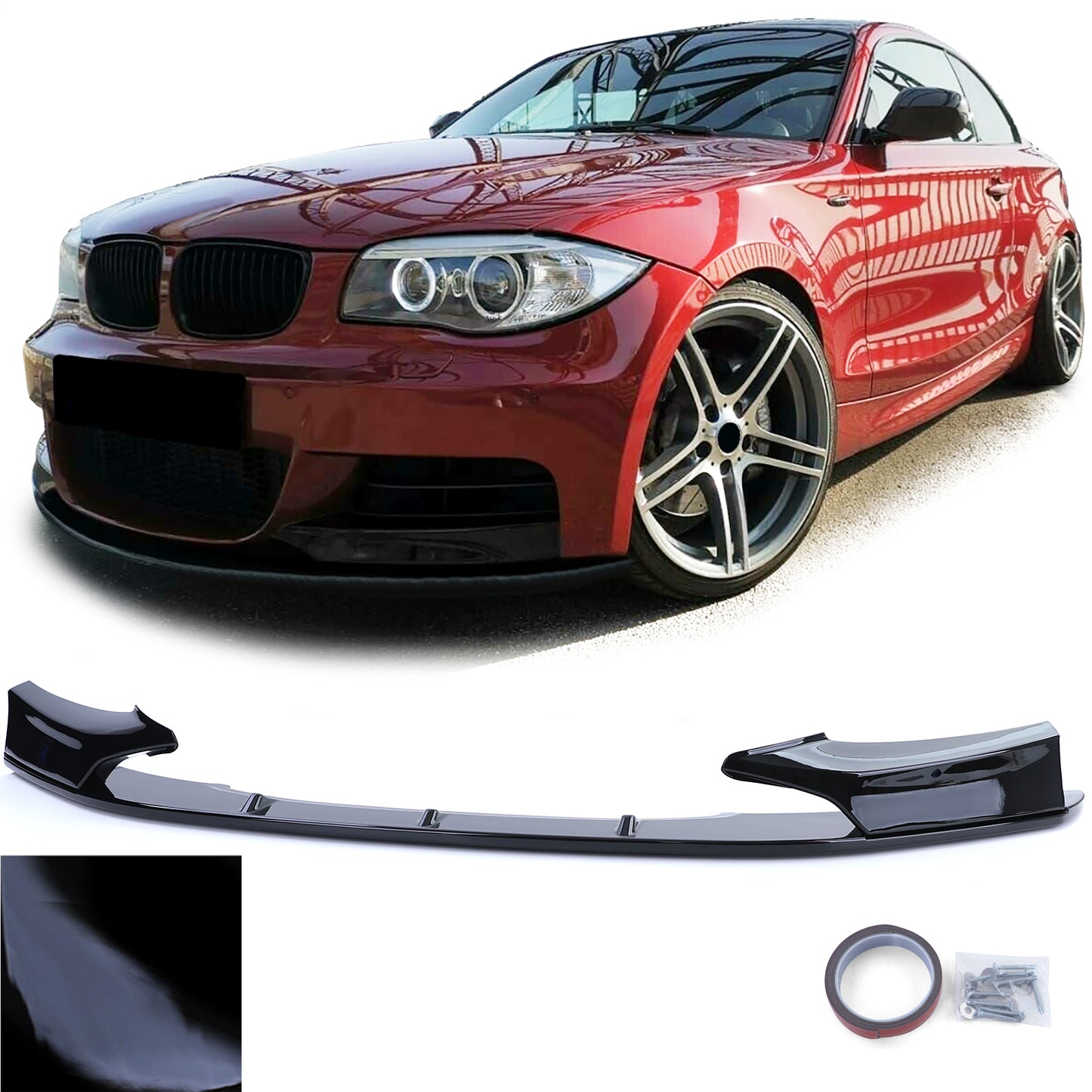 BMW serie 1 F20 F21 10-15 Performance spoiler anteriore con splitter lucido