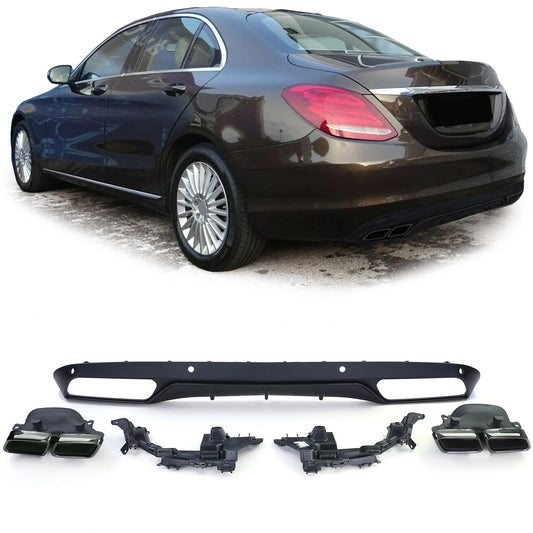Mercedes W205 berlina 14-18 Diffusore posteriore sportivo con terminali di scarico