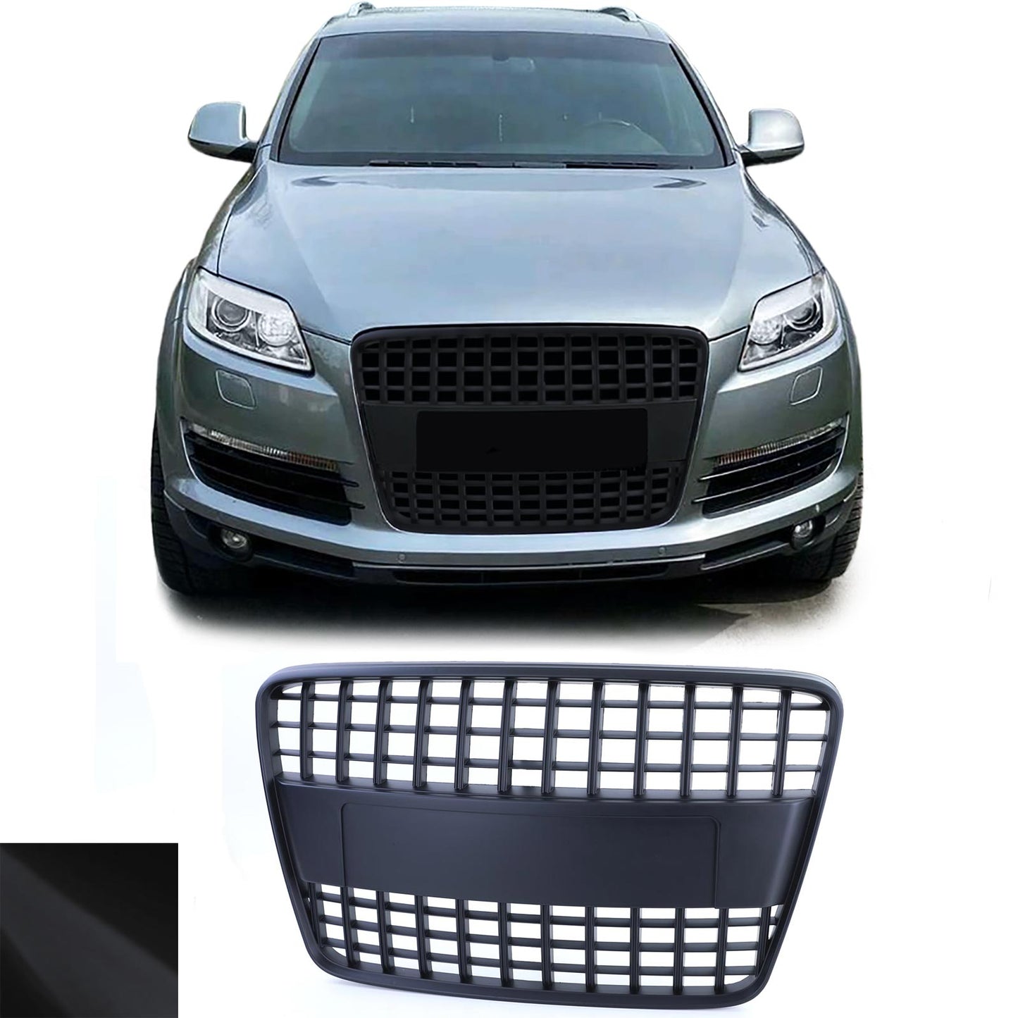 Audi Q7 4L 05-09 Griglia sportiva a nido d'ape senza emblema nero opaco