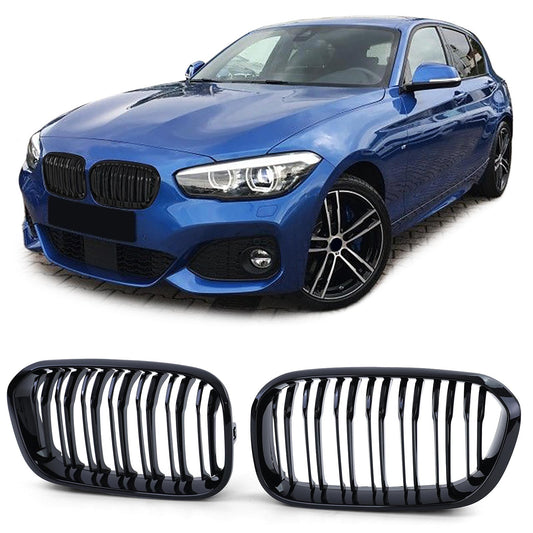 BMW Serie 1 F20 F21 15-19 Griglia sportiva a doppia barra Performance Lucida
