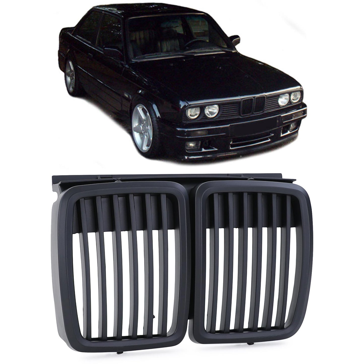BMW Serie 3 E30 82-94 Griglia radiatore sportiva Performance nera opaca