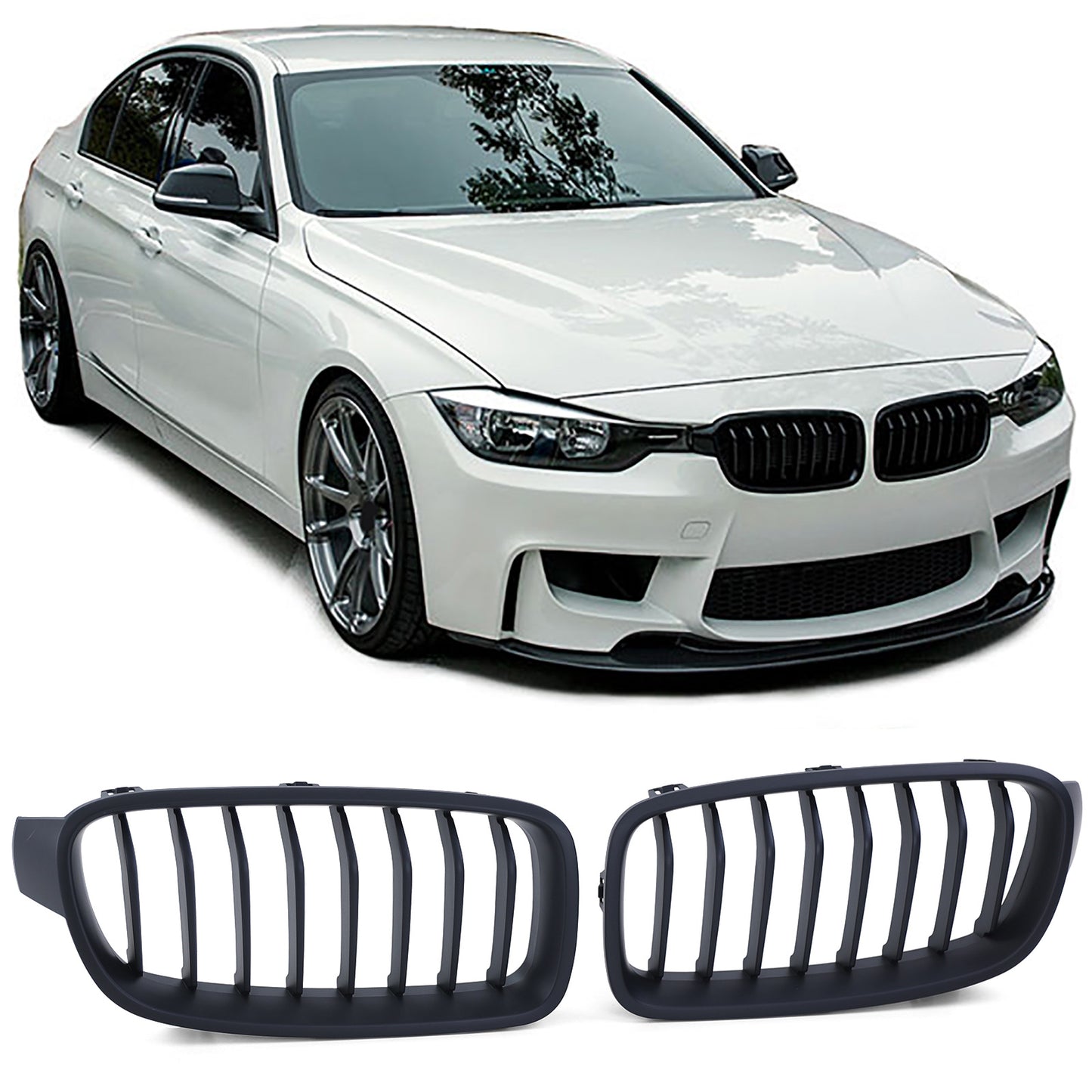 BMW Serie 3 F30 F31 11-19 Griglia sportiva Performance nera opaca