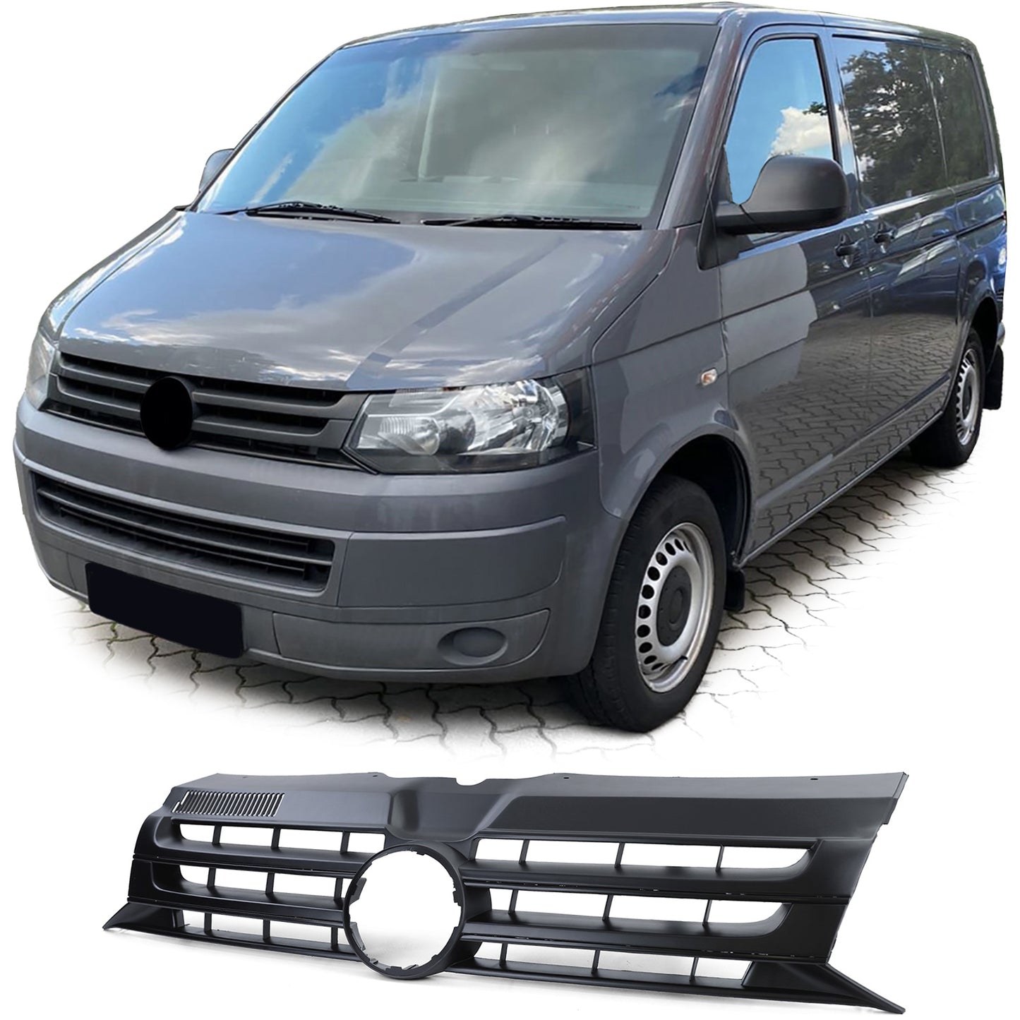 VW Bus T5 Facelift 09-15 Griglia del radiatore nera