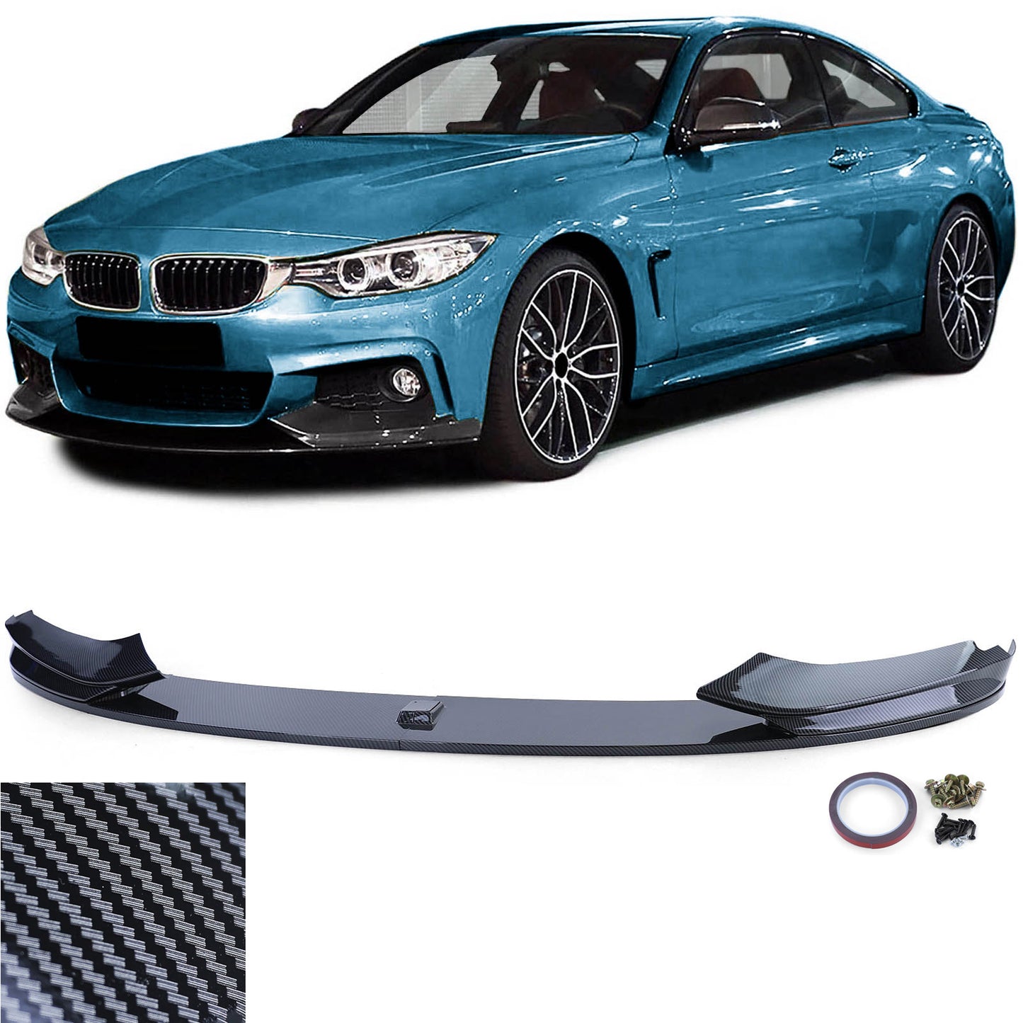 BMW serie 4 F32 F33 F36 Spoiler anteriore labbro performance carbon look