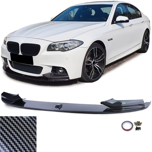 BMW Serie 5 F10 F11 10-17 Spoiler anteriore labbro performance carbon look