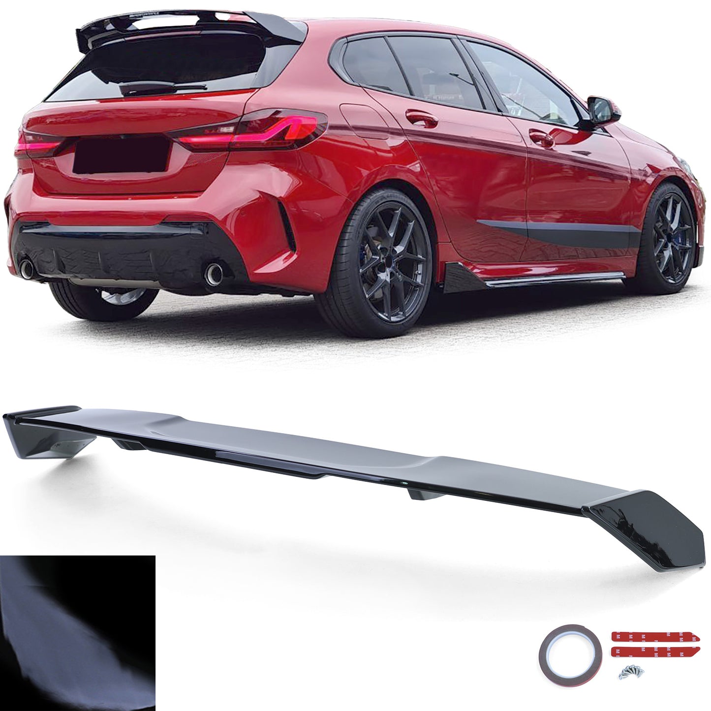 BMW serie 1 F40 dal 19 Spoiler posteriore tetto sportivo nero lucido