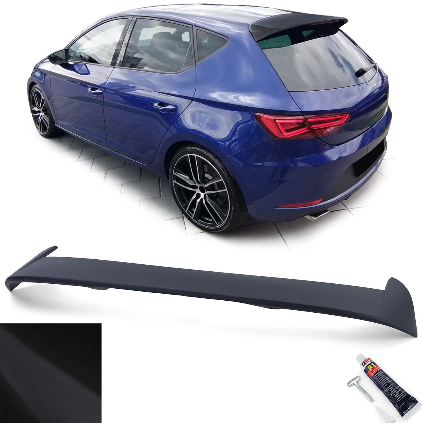 Seat Leon 3 5F 12-20 Spoiler posteriore per tetto sportivo nero opaco