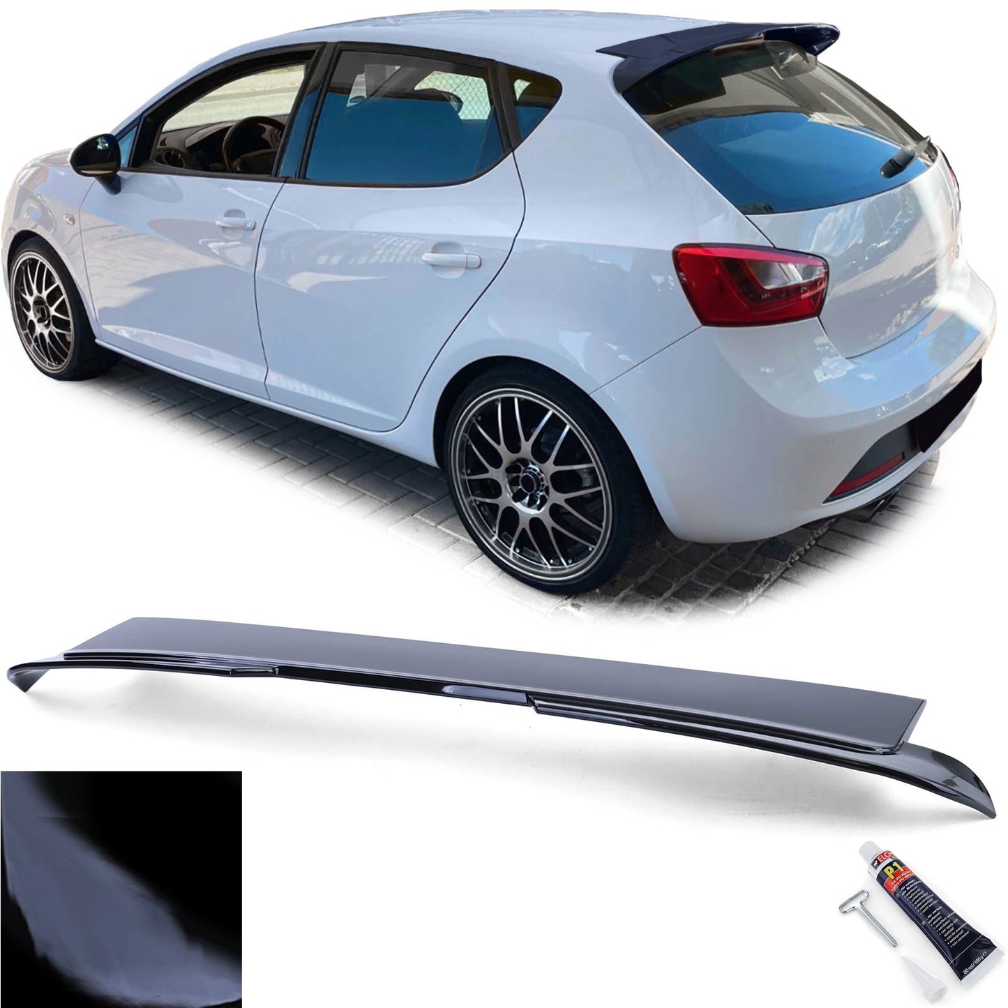 Seat Ibiza 6J 6P 5 porte 08-17 Spoiler tetto nero lucido