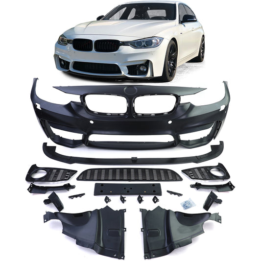 BMW Serie 3 F30 F31 F80 11-19 Paraurti anteriore sportivo + Splitter anteriore