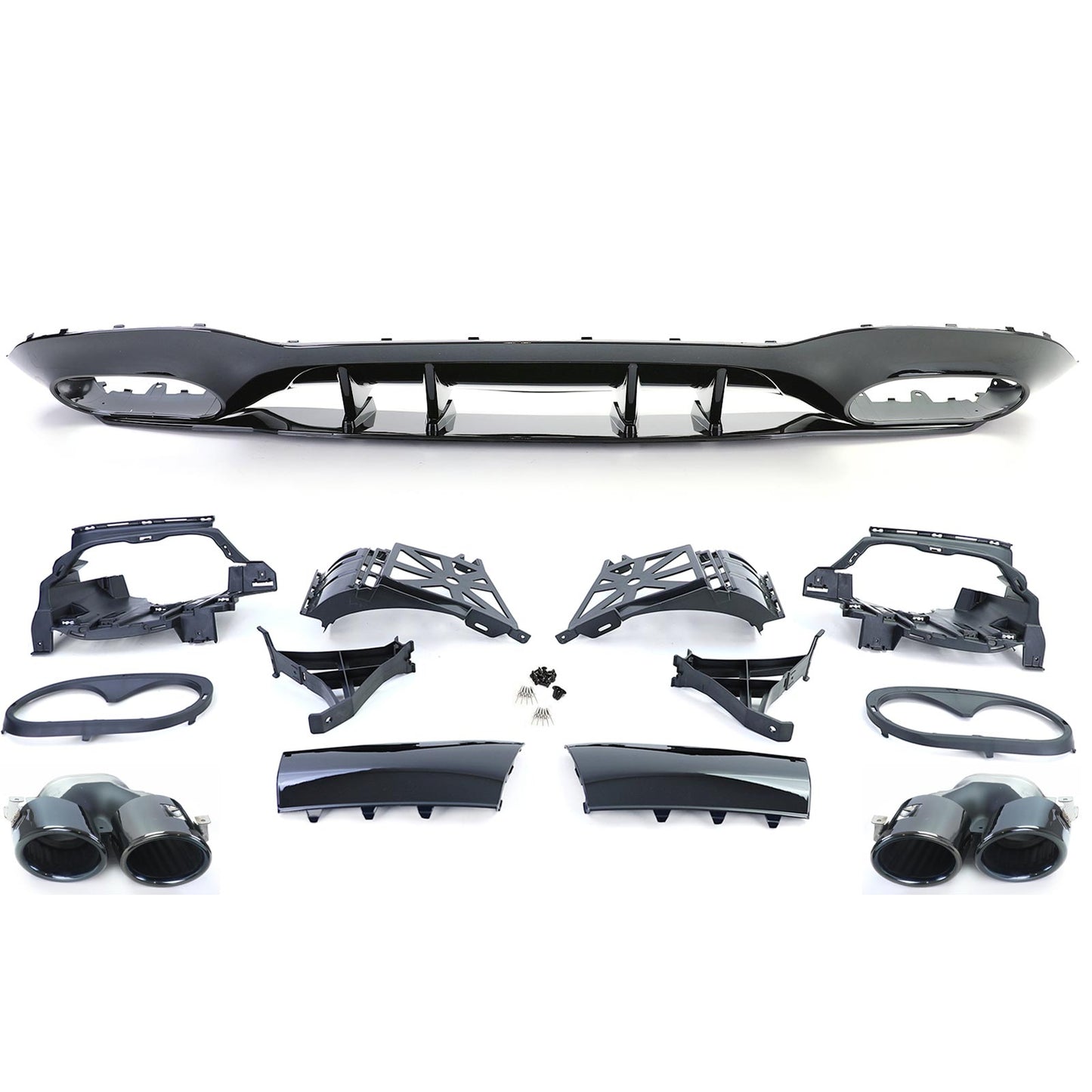 Mercedes classe A V177 dal 18 Diffusore posteriore sportivo con terminali di scarico neri