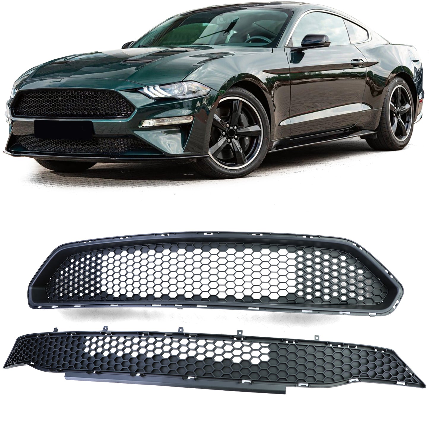 Ford Mustang 17-22 Grille Bullit Set Top + Bottom