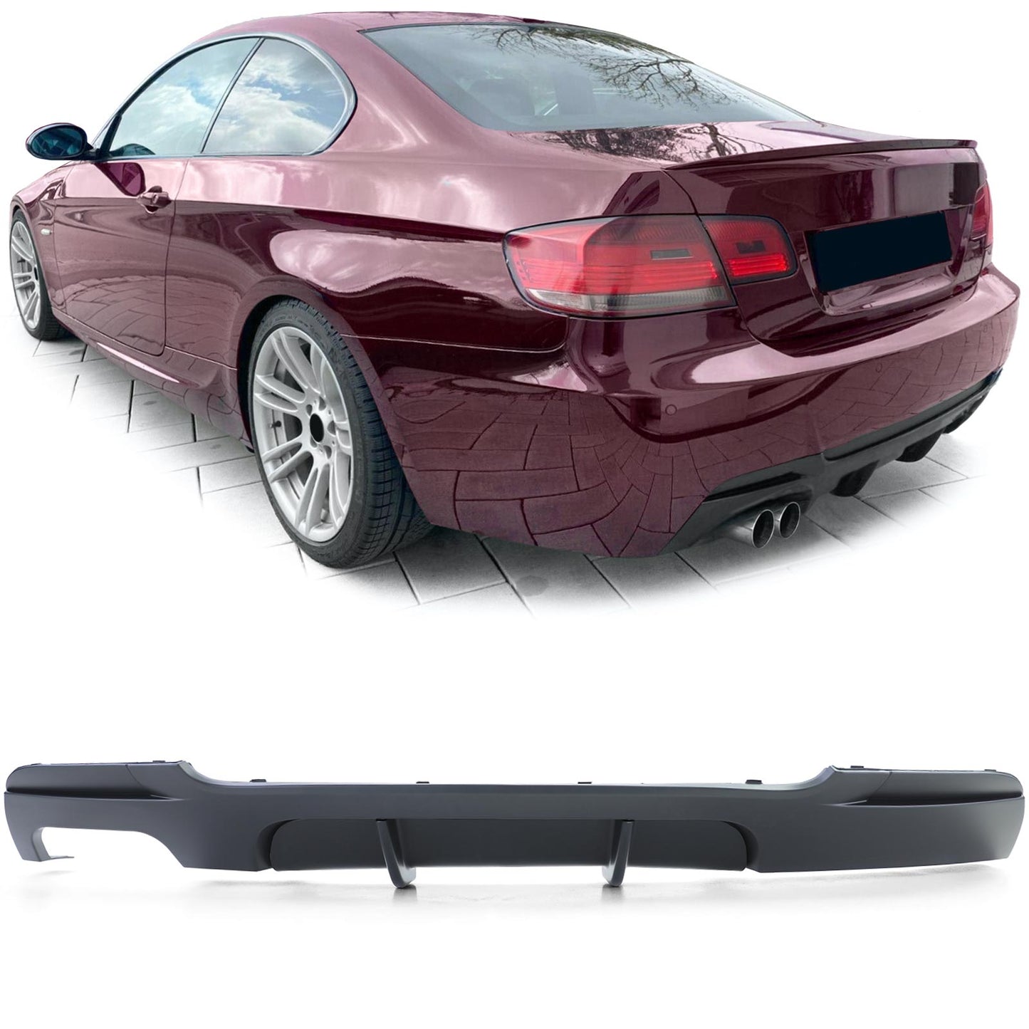 BMW Serie 3 E92 E93 Diffusore posteriore Performance nero opaco