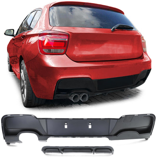 BMW Serie 1 F20 F21 120 125 11-15 Diffusore posteriore performance nero opaco