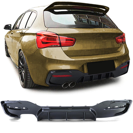 BMW Serie 1 F20 F21 120 125 15-19 Diffusore posteriore Performance nero lucido