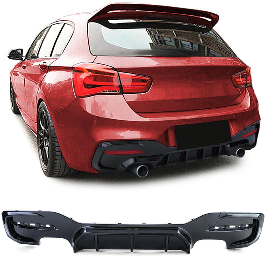 BMW Serie 1 F20 F21 M135 M140 15-19 Diffusore posteriore Performance Duplex 4 tubi
